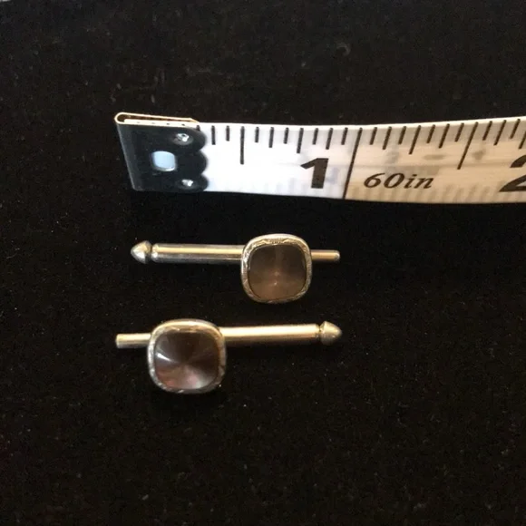 3/$15 ⭐️ Vintage tuxedo studs. 3 swank silver tone and one unbranded gold tone - Picture 4 of 4